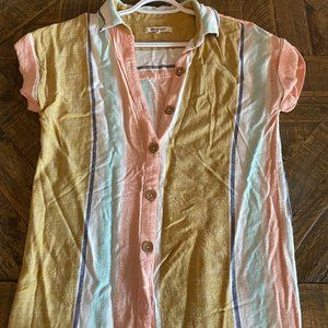 Rip Curl Button Down Collared Shirt Dress